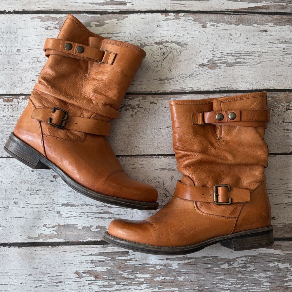 Eric Michael Leather Moto Boots - Sz 40